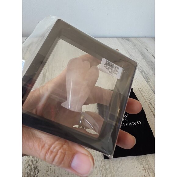 Kalifano rose quartz love statue rock crystal Angel cherub figurine - Picture 5 of 5